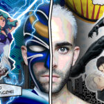 Superheroes arranged in a collage-style format with the words, "A new hero arrives on the scene."
